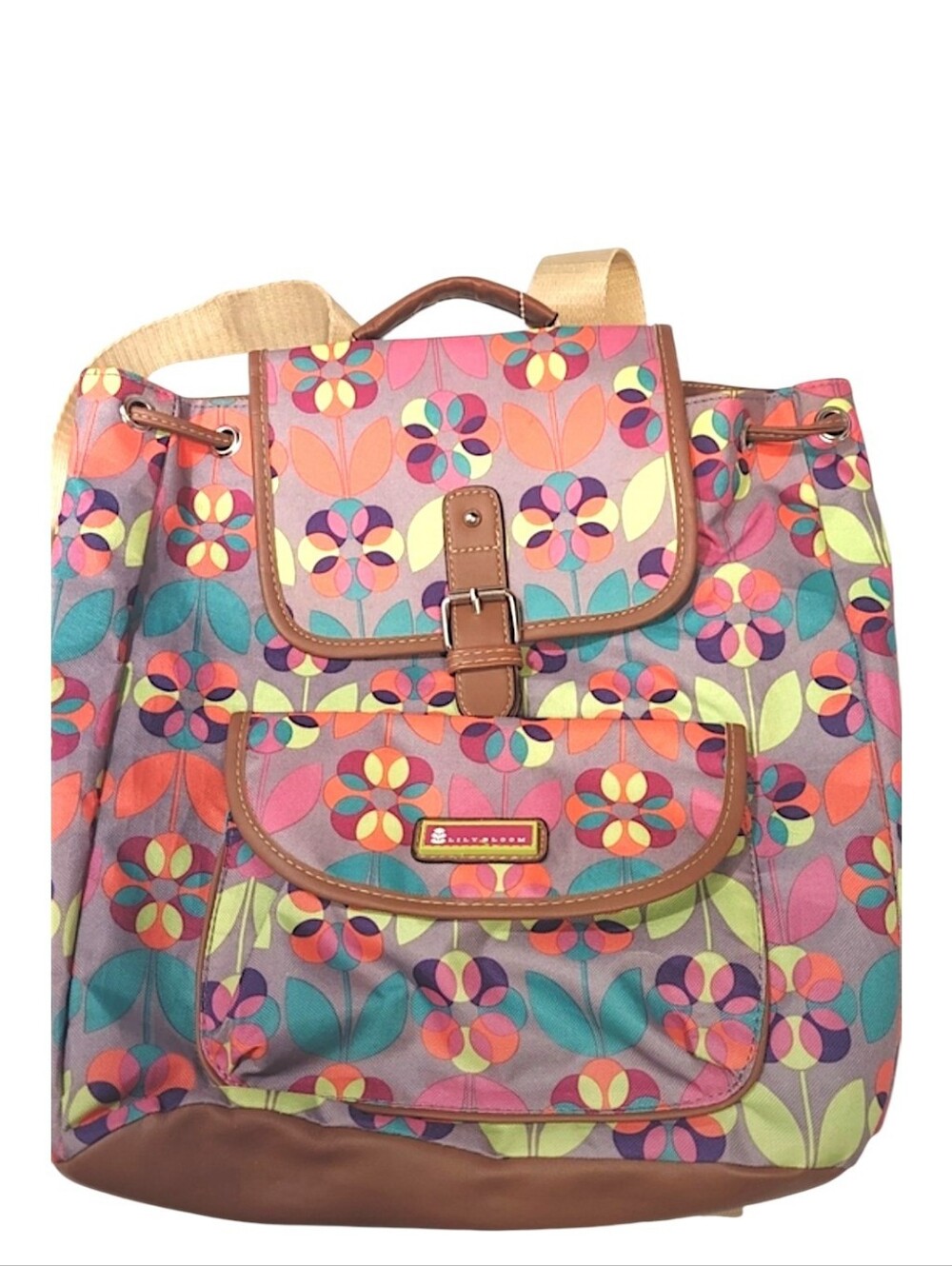 Lily Bloom Multicolor Floral Canvas Backpack